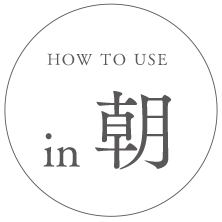 HOW TO USE in 朝
